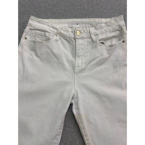 Women's White Frame Le Crop Stretch Mini Boot-cut Jeans - Size 28 - Picture 7 of 11